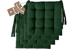 ‎IL TUO ARTIGIANO DESIGN Il Tuo Artigiano Design 4 Stuhlkissen im Set, 40 x 40 cm 6 cm dick, Polsterung aus Schaumstoff und weichem Acryl, Sitzkissen Stuhl 4er Set, Stuhlkissen Outdoor 40x40 (4, Grün)
