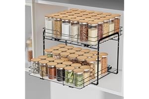 AIRUJIA Porta Spezie Per Cucina, Organizer Cucina, Portaspezie Per L'Interno Dell'Armadio, Organizzatore Cucina, Organizzatore Per Armadietti Estraibili Portaspezie, P27.2*L34.3*H24CM