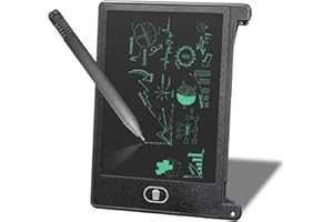 LAZMIN Tableau d'écriture, Tableau d'écriture LCD 4,5 Pouces, Tableau de Dessin pour Tablette pour Enfants/Enfants, Rappel de la liste des mémos, Tableau Muiti-Functional (3 Couleurs en Option)(Noir)