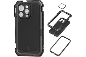 SMALLRIG Mobile Video Cage für iPhone 16 Pro Max, Telefonkäfig mit Telefonhülle mit T-Mount-Objektivrückplatte, Unterstützung für MagSafe, Schnellverschluss-Telefonvideo-Rig für Videografie – 4827