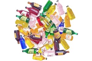 Aabellay 40 Stück Mini Harz Weinflaschen Miniatur Bierflaschen Flaschen Trinken Modell für Schmuck Herstellung Schlüsselanhänger Halskette Armband Ohrringe DIY Brosche Handyhülle - Zufälliger Stil 5