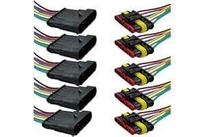 Mintice™ 5 X 6 broche voiture de façon automatique étanche connecteur électrique kit de prise de courant avec du fil AWG de calibre marin