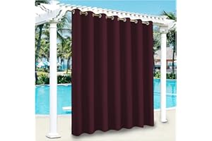 YEVENR Rideaux d' extérieur Imperméables Rideau Occultant Isolant Thermiques pour Pergola Cabanon Jardin Exterieur Gazebo Porche Terrasse Rideaux Rouge 1 PCS,192 * 213cm（W*L）