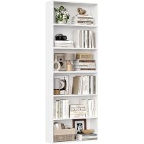 Bibliothèque 6 Niveaux Hzuaneri - Étagère Rangement 170cm - Blanc - Pour Salon Ou Bureau