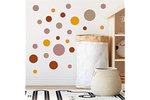 yabaduu - 100 pois adesivi da parete, per cameretta dei bambini, autoadesivi, per ragazzi e ragazze, decorazione, pellicola adesiva, pastello (Y035-8 toni della terra)