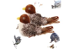 LYOVEU Interactive Chirping Bird Cat Toy, Simulated Chirping Bird Cat Toy Flapping, Interactive Simulated Chirping Flapping Bird Cat Toy, Tweeting Bird Cat Toy,Toy for Cats To Play Alone, For Indoor Cats