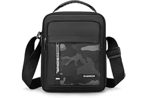 Leisofter Herren Umhängetasche Business Schultertasche Tablet-Tasche Männer Stilvolle Aktentasche für Büro/Reisen/Uni Wasserdichter Nylon Crossbag Brusttasche Handtasche Business Schwarz