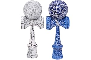 B Baosity 2 pcs Kendama de Bois d'Hêtre Jeu d'Adresse Japonais, Blanc et Bleu