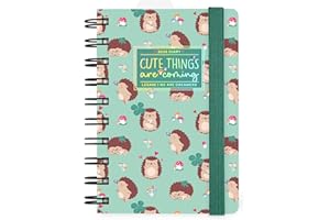 Legami - Agenda diaria con espiral pequeña 2026, Hedgehog, 12 meses pequeño, cierre con elástico, agenda de enero de 2026 a diciembre de 2026, en papel FSC certificado, 8,5 x 13 cm