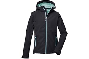Killtec Mädchen Kow 168 Grls Sftshll Jckt Softshelljacke mit Kapuze/Outdoorjacke ist wasserabweisend
