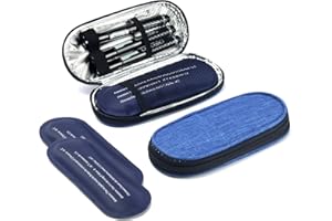 roargy Tragbare Kühltasche für Medikamente, Diabetiker, Insulin-Tragetasche mit 2 Kühlakkus, blau, Kühltasche für Diabetiker
