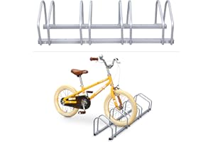 Joparri Soporte de bicicleta para 4 bicicletas, soporte para bicicleta en el suelo, soporte para suspensión de bicicleta, soporte de metal, soporte para suelo, soporte para bicicleta de montaña