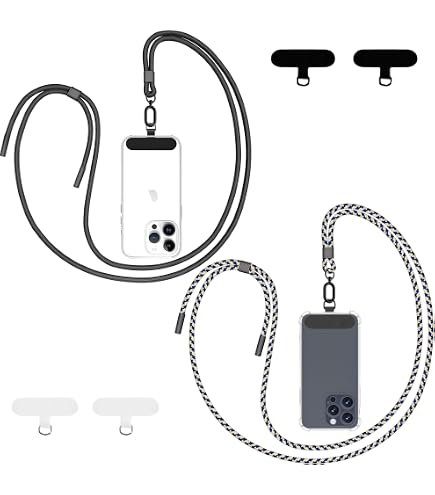 Cordon Téléphone Portable Yoedge - Lanière Cou Réglable Nylon, Patchs Adhésifs, Violet