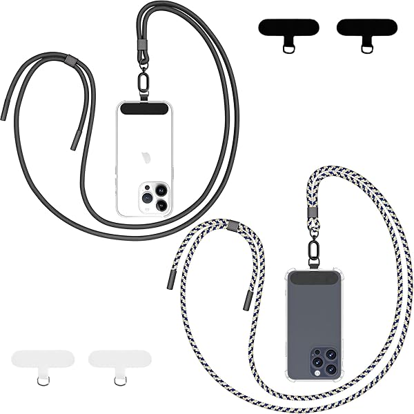 flintronic 2 x omhangkoord voor mobiele telefoon, verstelbaar, koord en pols, compatibel met de meeste telefoonhoesjes, met sleutelhangers en patches, grijs, lang en kort flintronic 2 x omhangkoord voor mobiele telefoon, verstelbaar, koord en pols, compatibel met de meeste telefoonhoesjes, met sleutelhangers en patches, grijs, lang en kort