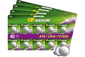 GP Extra LR44 Knopfzelle 40 Stück | Alkaline Batterie LR44 1,5V | Langlebig, Quecksilberfrei, kompatibel mit LR 44, V13GA, L1