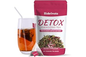 HOBRIWETO Detox Tee zum Abnehmen – Gewichtsverlust Kräutertee, Natürliche Kräutermischung mit Grüner Tee, Löwenzahn, Rose & Pfirsich – Unterstützt Entgiftung, Verdauung & Wohlbefinden – Vegan(28 Teebeutel)