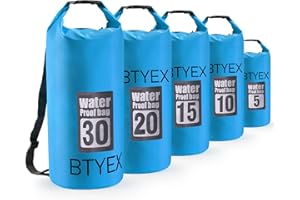 BTYEX Dry Bag 5L 10L 15L 20L 30L Waterproof Dry Bags, Sack with Long Adjustable Shoulder Strap Perfect for Kayaking Canoeing Swimming Traveling Camping Hiking Boating Rafting Snowboarding