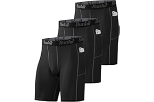 Runhit 3er Pack Herren Kompressionsshorts - Base Layer Sport Unterhosen Funktionsunterwäsche Tight Kompressionshose Kurz Laufunterwäsche Radlerhose