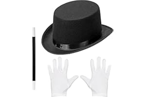Widmann 00130 - Verkleidungsset für Kinder, Zauberhut, Zauberstab, Zauber Handschuhe, Magie Accessoires, Karneval, Mottoparty
