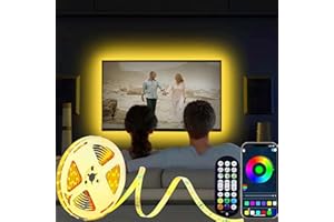 DTQJ Led Strip Light 5m 9 Colours for TV Backlight,Bluetooth APP Control & Music Sync Behind Lights Brightness,Timer Off, Multiple Dynamic Modes,Room Decor,for TV 45 55 65 75 inch