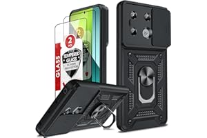 LeYi Etui do Redmi Note 13 Pro 5G (nie dla 4G)/Xiaomi Poco X6 5G ze szkłem hartowanym, etui ochronne na aparat [Slidable] Odporny na wstrząsy z pierścieniem TPU zderzak, odporny na wstrząsy obudowy