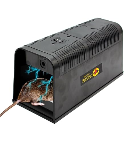 Elektrische rattenval, 7000 V, elektrisch met netadapter en ledlicht, automatische elektrische muizenval voor muizen, hamsters, woelmuizen, dubbele stroomvoorziening Elektrische rattenval, 7000 V, elektrisch met netadapter en ledlicht, automatische elektrische muizenval voor muizen, hamsters, woelmuizen, dubbele stroomvoorziening