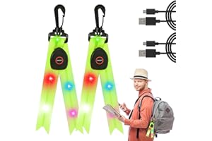 TWIRUSH LED flashing lights for children - 2 USB rechargeable children's reflectors flashing light school bag safety light, waterproof safety light reflector pendant for school bag, backpack, hiking, jogging