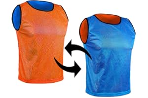 SPORTSBIBS Football Bibs, Double-Sided Marker T-Shirts, Mesh Jersey, Reversible Bib for Kids and Adults, Training Marking Shirt Trikots for Men Ladies Seniors Juniors, Combination of 2 Colours