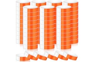 Aoriher 600 Pcs Festival Wristbands Waterproof Entry Event Wristband Lightweight Concert Admission Paper Bracelets for Events Parties Security Nightclubs Water Parks(Orange)