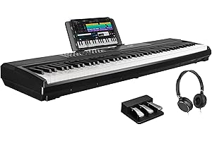 STRICH E-Piano 88 Tasten Gewichtet Klavier mit Sustain-Pedal, Hammermechanik-Digitalpiano, 2x15W integrierte Lautsprecher, vollwertiges E-Piano mit USB-MIDI/Wireless-Verbindung, SDP-120