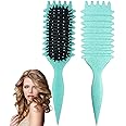 NUDFSY Curly Hair Comb, Curl Defining Brush, Bristle Hair Styling Brush, Detangler For Women, Shaping & Defining Curls (Green)