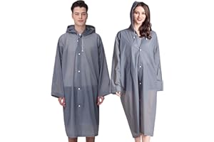 Cosowe Raincoats Rain Poncho for Adults, 2 Pack Reusable Rain Jacket Rainwear Emergency for Women Men with Hoods and Sleeves, Waterproof for Outdoors, Camping, Disney