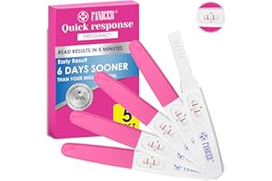 WAYMAYTECY 5 Pcs Tests De Grossesse, Emballés Individuellement Sensibilité HCG Test, Test de Grossesse Détection Rapide，Test de grossesse de détection précoce fiable et précis