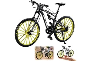 HIULLEN Cykelmodell dekoration, 1:10 mountainbikemodell leksak, fingercykelmodeller, fingermountainbikemodeller ornament, miniatyr fingercykel, mini bencyklar (svart-A)