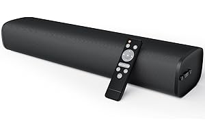 HoYLluDLL Powerful Sound Bar for TV Bluetooth 5.3 Soundbar, 50W 17-Inch Compact TV Speakers, All-in-one PC Soundbar with ARC/OPT/AUX/Connection, 3 EQ-Modes, Wall Mountable, Remote Control