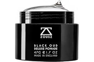 ZOUSZ Black Oud Deluxe Pomade per Uomo – Cera Capelli Uomo Forte con Finitura Lucida – Pomata per Styling Capelli con Aloe Vera, Olio di Ricino e Cocco – Controllo, Nutrimento e Eleganza – 47g