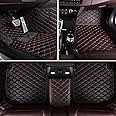 Premium 7D Car Floor Mat Full Set for Nissan Terrano|| Luxury Leather with Grass Mat Complete Set || 100% Waterproof and Washable || Color : (Black and Red)