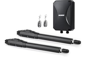 CO-Z Motorisation Portail Battant 220V/24V Double Bras pour 2 Vantaux Jusqu'à 400KG 6M avec 2 Télécommandes Moteur DC Automatisme à Vérins Télescopique Alimentation Solaire ou Batteries