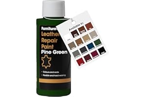Furniture Clinic Vernice e Tintura per la Riparazione della Pelle, Colorante Autosigillante per Una Riparazione Facile, Adatto per Divani in Pelle, Sedili di Auto, Scarpe, Borse (50ml, Verde pino)