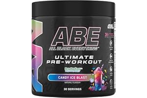 Applied Nutrition ABE Pre Workout - All Black Everything Pre Workout Powder, Energy & Physical Performance with Citrulline, Creatine, Beta Alanine (375g - 30 Servings) (Candy Ice Blast)