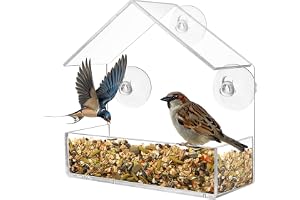Transparent Fågelmatare För Fönster Med 3 Sugkoppar. Fågelholk Utformad För Att Locka Vilda Fåglar. Hållbar Och Enkel Att Installera.