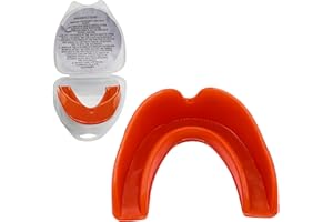 Feedo MouthguardsSports Gum Shield Adult Professional Mouth Guard Boxing Jaw Protection w/ Case Rugby Martial Arts Judo Karate MMA Muay Thai Hockey Football Sport Mouthguard Game Lacrosse , Red