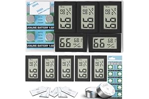 Vaikby Mini Digital Thermometer Hygrometer innen 5 Stück, raumthermometer zimmerthermometer temperatur und luftfeuchtigkeitsmesser, Großes LCD-Display für Innenraum, Babyraum, Wohnzimmer, Büro