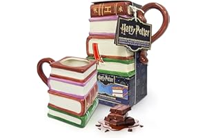 BLUE TREE Harry Potter Mug & Hot Chocolate Gift Set - Ceramic Stacked Books Mug with Red Colour Changing Hot Chocolate Drink. Harry Potter Gifts for Stocking Fillers, Christmas Gifts for Kids