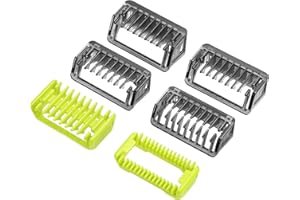 PHD KEISI Guide Comb Attachments Compatible with O Blade & OBlade Pro QP2724 QP2520 QP2530 QP2620 QP2630 QP6510 QP6520 Body Skin Face Hair Clippers Beard Trimmer Replacemen Kit Guards (6pcs)