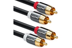 deleyCON 1,5m Kabel Cinch - Stereo Audio RCA 2x Wtyk na 2x Wtyk - System Hi-Fi, Odbiornik, Kino Domowe, Odtwarzacz Blu-Ray - Czarny