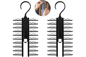 ZSMJAER Portacravatte da Armadio, 2 Pezzi, Porta Cravatte e Cinture da Armadio, Porta Cinture per 20 Cravatte, Gancio è Girevole, Usata per Appendere Cravatte Cinte e Bretelle