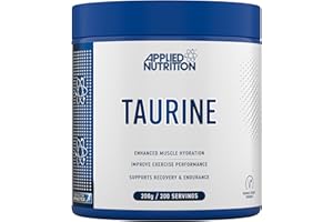 APPLIED NUTRITION Taurine Powder 1000mg - Pure & Natural Supplement for Enhanced Muscle Hydration, Recovery, & Endurance - Ideal for Workout & Bodybuilding - Supports Heart Health & Energy Boost (200g - 200 Servings)