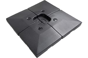 C-Hopetree 162kg Heavy Duty Base Weights Stand for Offset Cantilever Outdoor Patio Garden Parasol Umbrella, 4 Piece Set, Black