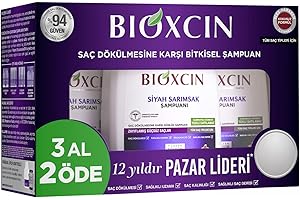 UWEVO Anti Hair Loss Shampoo Bioxcin 3 Pack | Black Garlic Organic, Odourless Shampoo | Nourishes & Strengthens Hair for Women & Men | All Hair Types